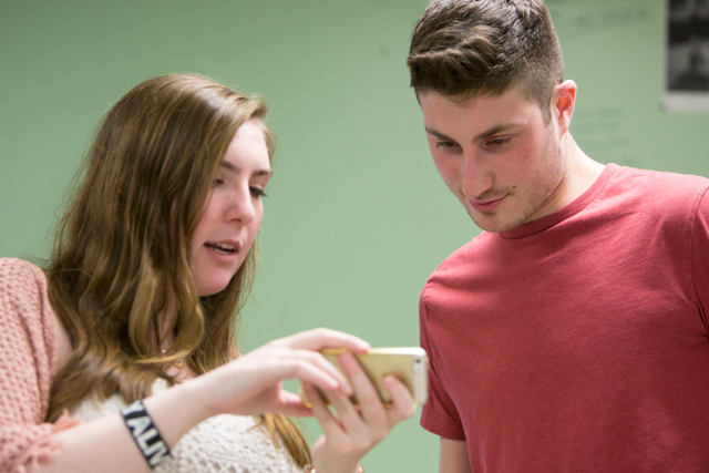 students discussing