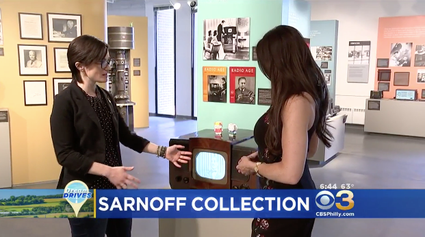 screenshot of sarnoff collection visit from CBS philly