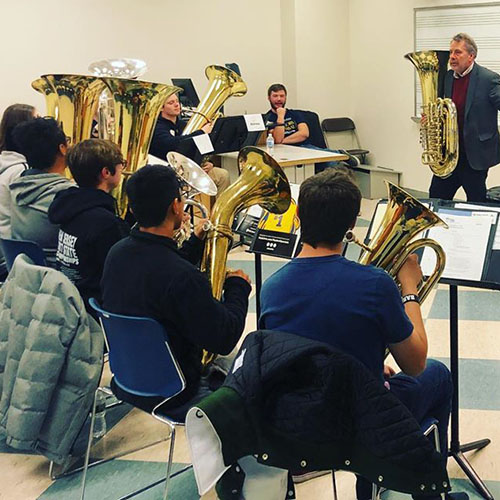 Faculty member and students