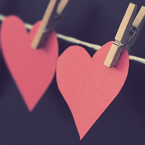 Photo of paper heart cutouts